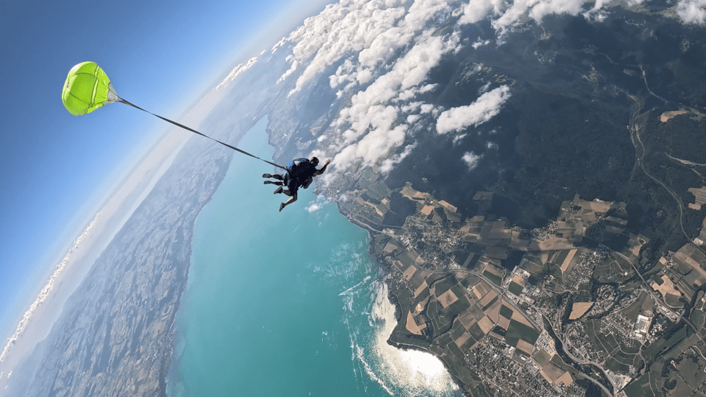 Saut en parachute tandem au dessus de Neuchâtel